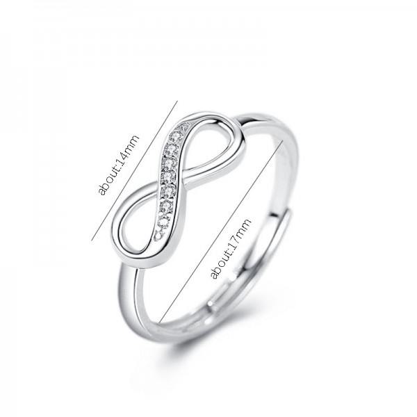 925 Sterling Silver Figure-Eight Ring