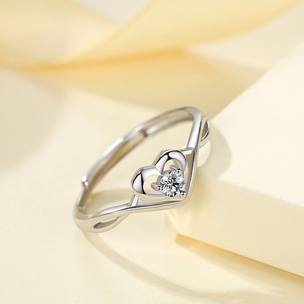 925 Sterling Silver Heartbeat Ring