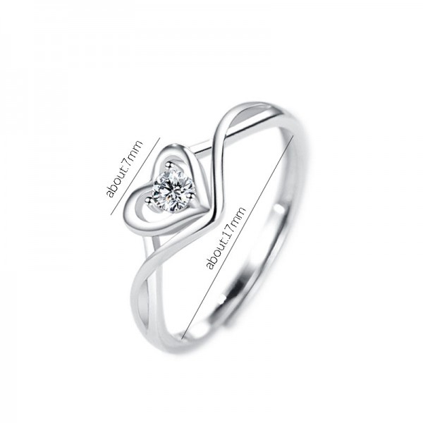 925 Sterling Silver Heartbeat Ring