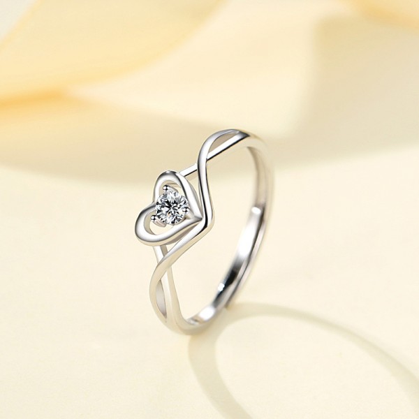 925 Sterling Silver Heartbeat Ring