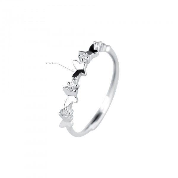 999 Fine Silver Butterfly Ring