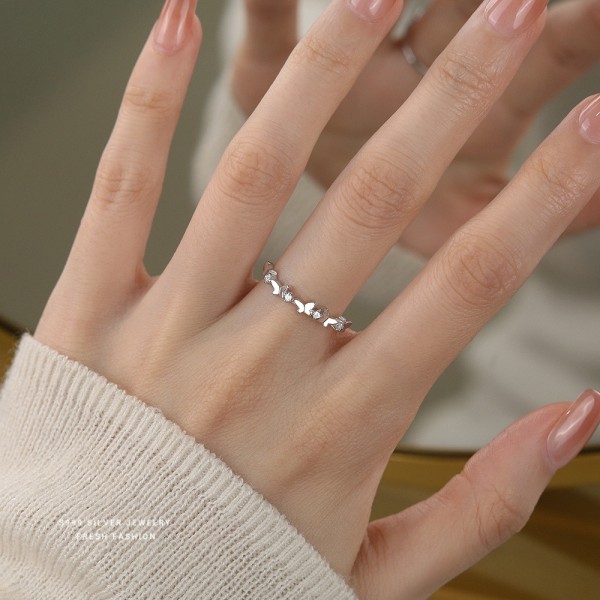 999 Fine Silver Butterfly Ring