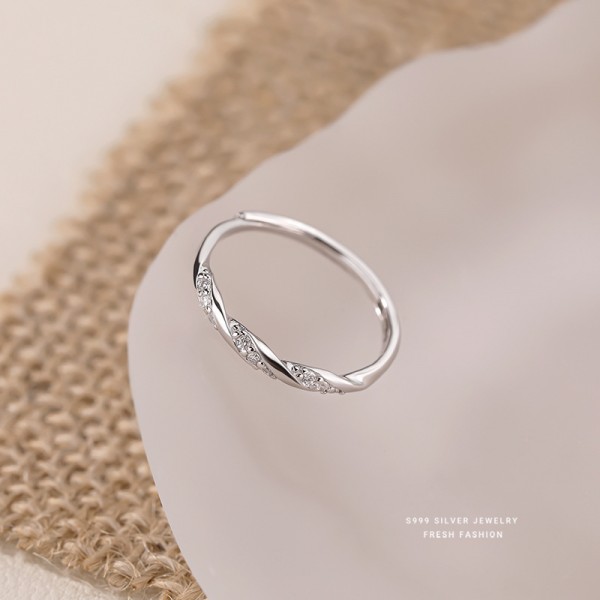 999 Sterling Silver River of Love Shimmer Ring