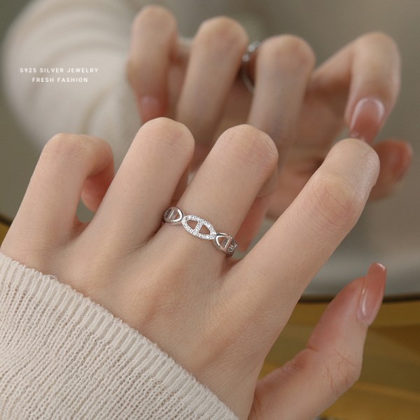 925 Sterling Silver Pig Nose Ring