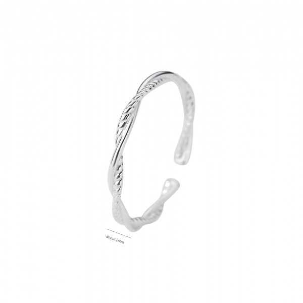 925 Sterling Silver Minimalist Twisted Ring