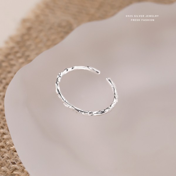 925 Sterling Silver Crinkle Ring
