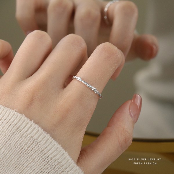 925 Sterling Silver Crinkle Ring