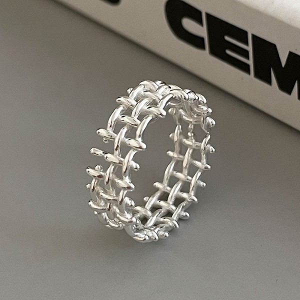 925 Sterling Silver Woven Band Ring
