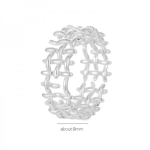 925 Sterling Silver Woven Band Ring