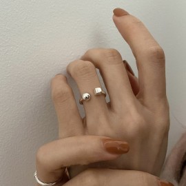 925 Sterling Silver Geometric Square Ring