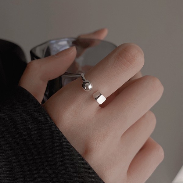 925 Sterling Silver Geometric Square Ring