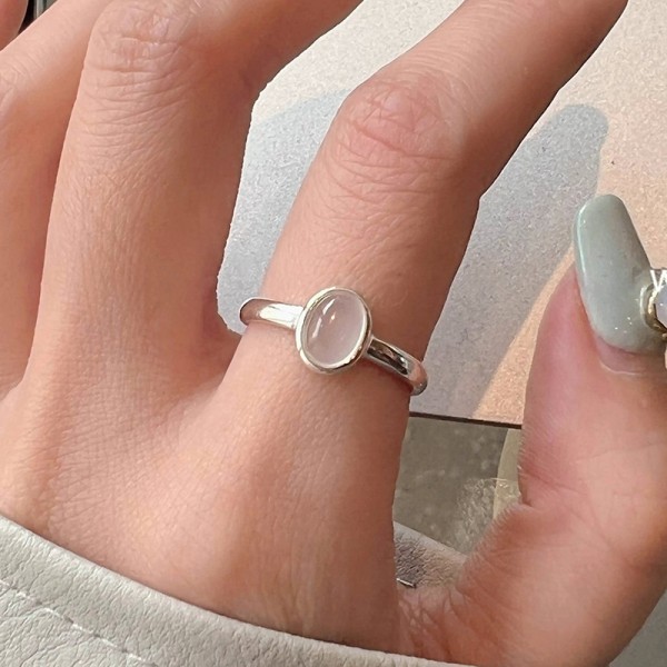 925 Sterling Silver Oval Chalcedony Ring