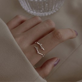 925 Sterling Silver Antler Ring