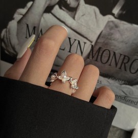 925 Sterling Silver Camellia Pearl Ring