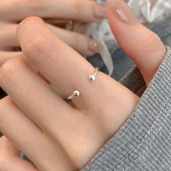 925 Sterling Silver Open Bead Ring