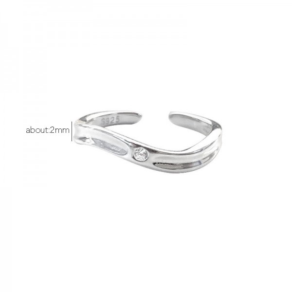 925 Sterling Silver Irregular Open Ring