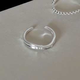 925 Sterling Silver Irregular Open Ring