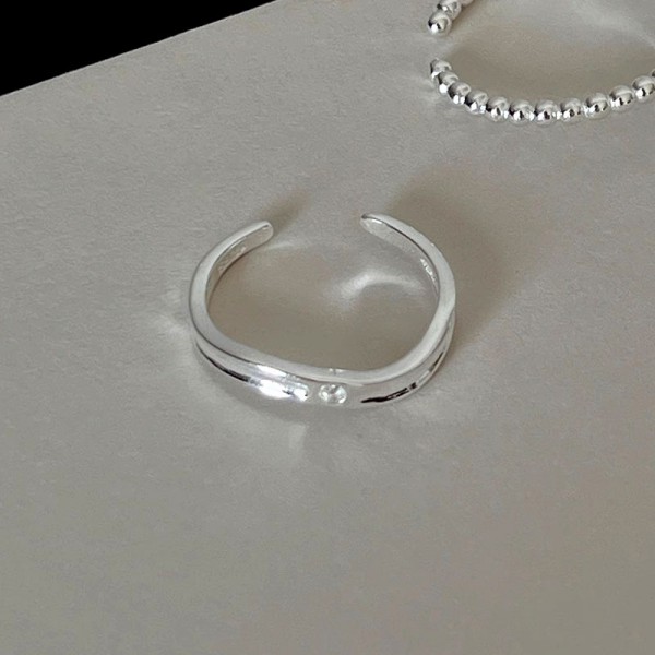 925 Sterling Silver Irregular Open Ring