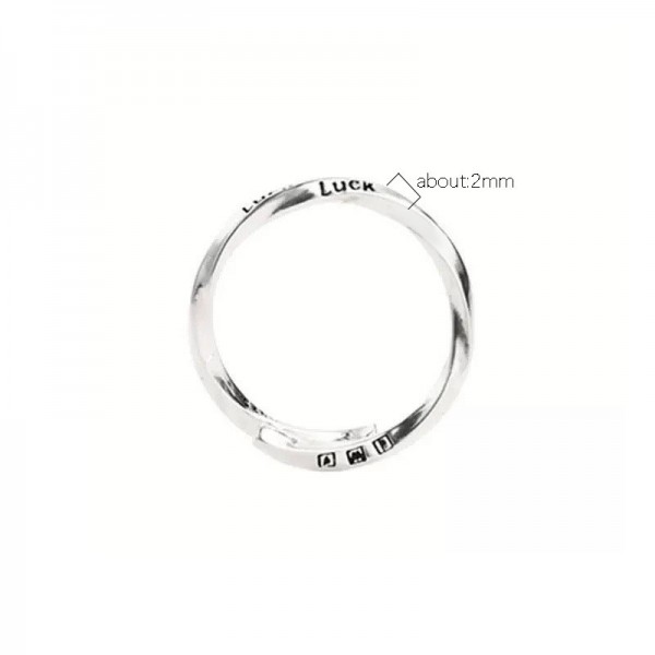  Sterling Silver Möbius Strip "Luck" Ring