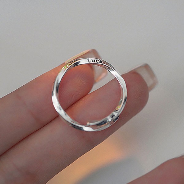 Sterling Silver Möbius Strip "Luck" Ring