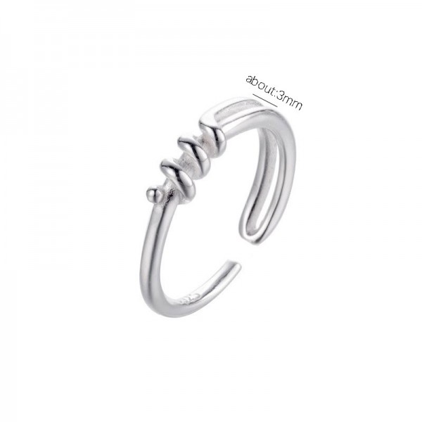 925 Sterling Silver Twisted Spiral Ring