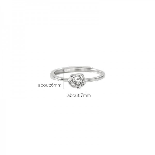 925 Sterling Silver Rose Ring