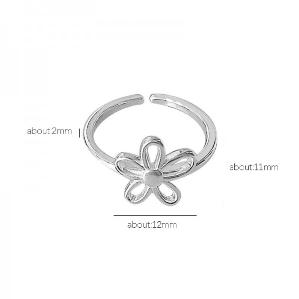 925 Sterling Silver Flower Ring