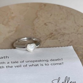 925 Sterling Silver Mother-of-Pearl Heart Ring
