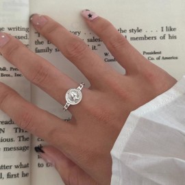 925 Sterling Silver Portrait Coin Ring