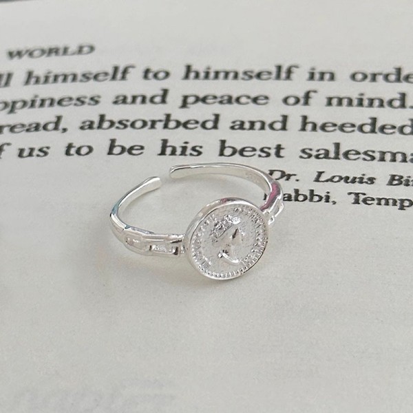 925 Sterling Silver Portrait Coin Ring