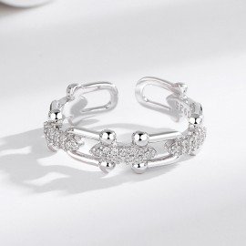 S925 Sterling Silver Micro-Pavé Cubic Zirconia Ri...
