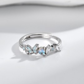 S925 Sterling Silver Glow-in-the-Dark Butterfly Co...