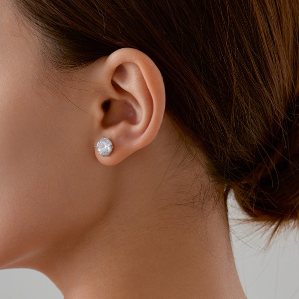 925 Sterling Silver Earring Solitaire Stud