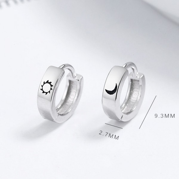 925 Sterling Silver Star moon Earrings