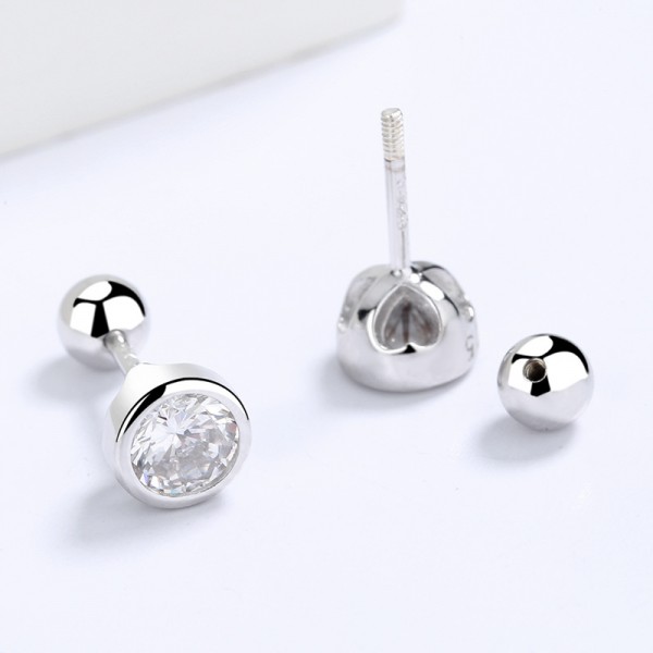 925 Sterling Silver Earring Casual Solitaire Stud