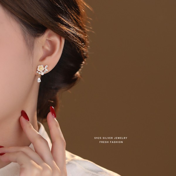 925 Sterling Silver Earrings Floral-Earrings