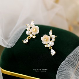 925 Sterling Silver Earrings Floral-Earrings