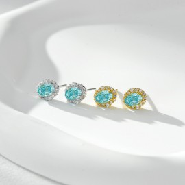 925 Sterling Silver Earring Art-Deco-Diamond-Studs