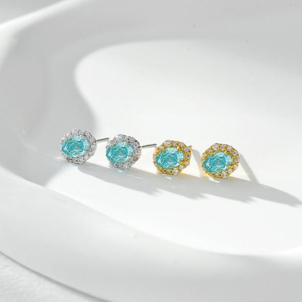 925 Sterling Silver Earring Art-Deco-Diamond-Studs