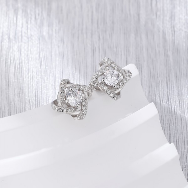 925 Sterling Silver Earrings Square-Earrings