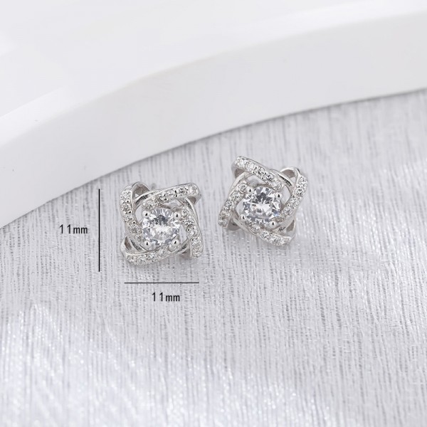 925 Sterling Silver Earrings Square-Earrings