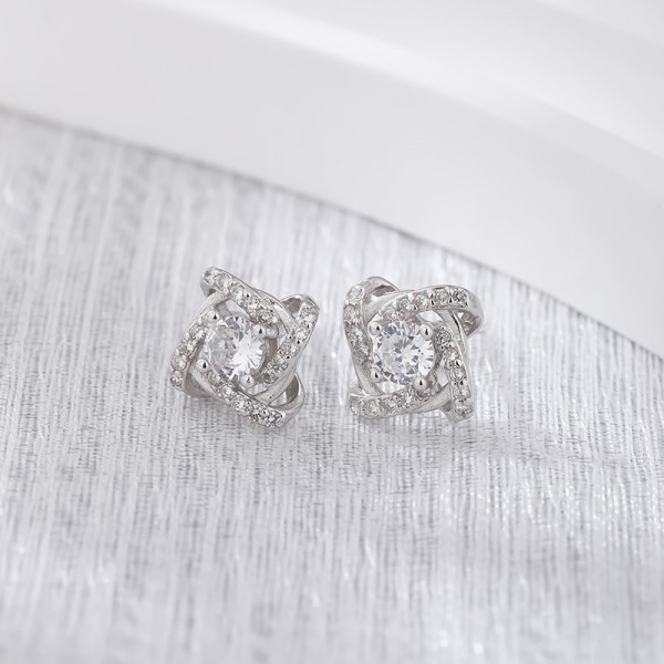 925 Sterling Silver Earrings Square-Earrings