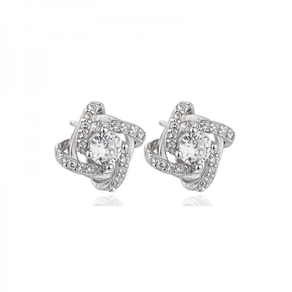 925 Sterling Silver Earrings Square-Earrings