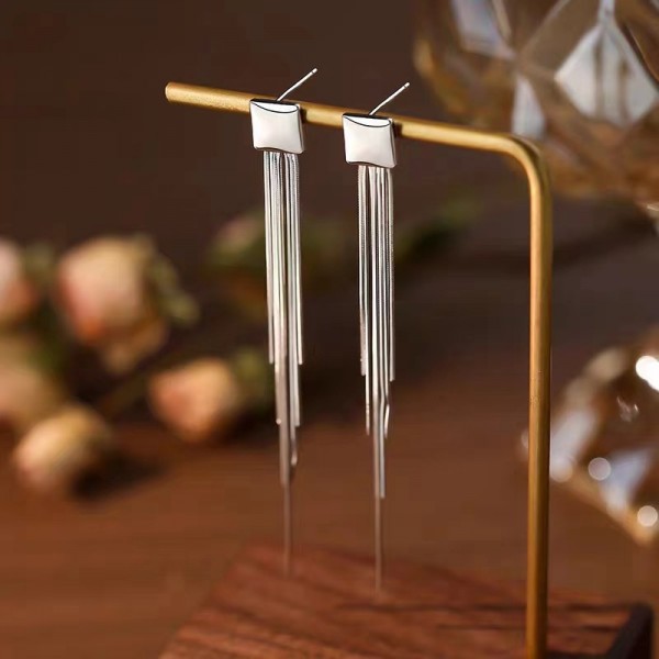 925 Sterling Silver Earrings Square-Tassel-Earrings