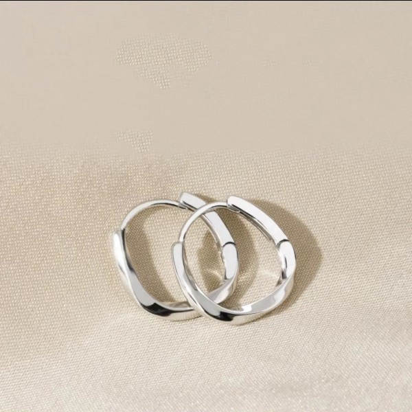 925 Sterling Silver Earring Oval-Hoops
