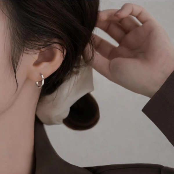 925 Sterling Silver Earring Oval-Hoops