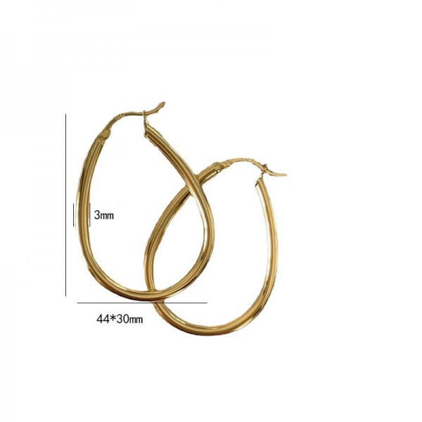 925 Sterling Silver Earring Oval Large Hoop