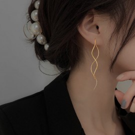 925 Sterling Silver Earrings Tassel Drop Long Dang...