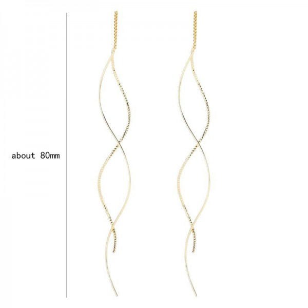 925 Sterling Silver Earrings Tassel Drop Long Dangle