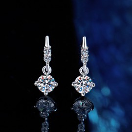 925 Sterling Silver Earrings Tassel Drop Diamond